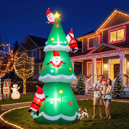 Jingle Jollys Christmas Inflatable Santa Tree 5M Illuminated Decorations - Image 8