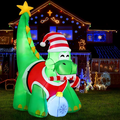 Jingle Jollys Christmas Inflatable Dinosaur 1.86M Height LED Decorations Illuminated - Image 7