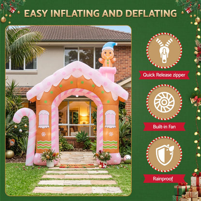 Jingle Jollys Christmas Inflatable Gingerbread Man Candy 3.2M Illuminated Decorations - Image 8