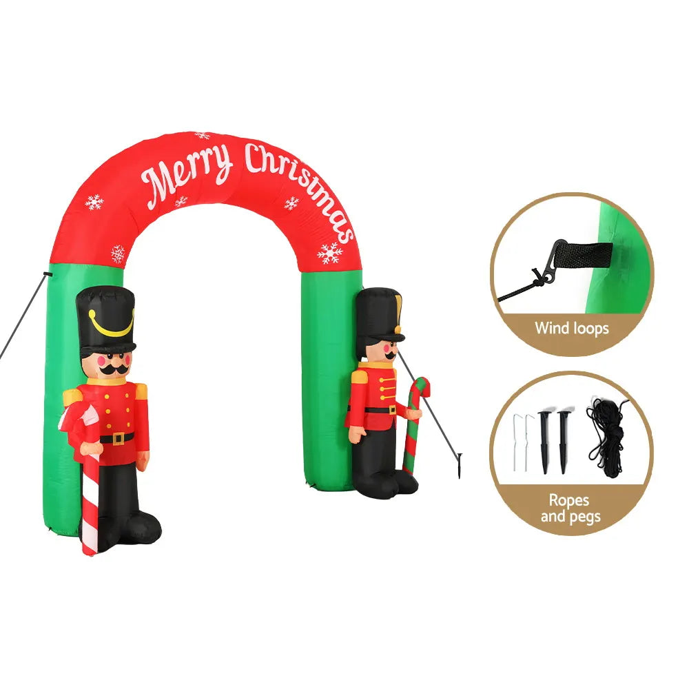 Jingle Jollys Christmas Inflatable Archwary Nutcracker 3M Illuminated Decorations - Image 7