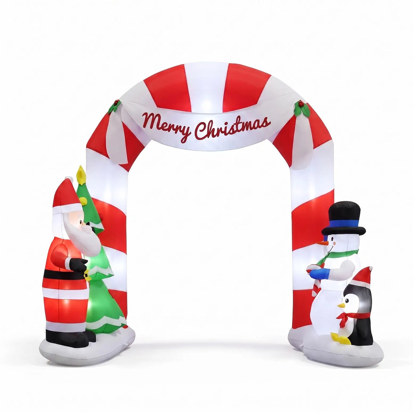 Jingle Jollys Christmas Inflatable Archwary Santa 3M Illuminated Decorations - Image 3