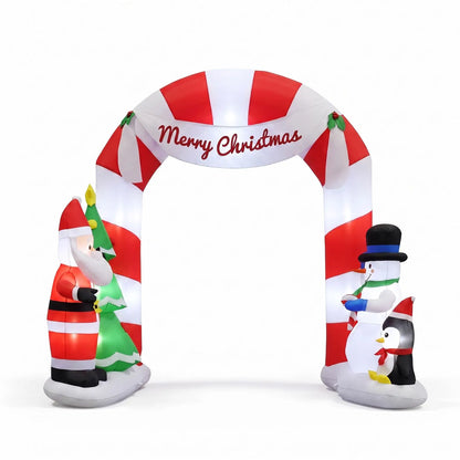 Jingle Jollys Christmas Inflatable Archwary Santa 3M Illuminated Decorations - Image 3