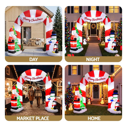 Jingle Jollys Christmas Inflatable Archwary Santa 3M Illuminated Decorations - Image 7