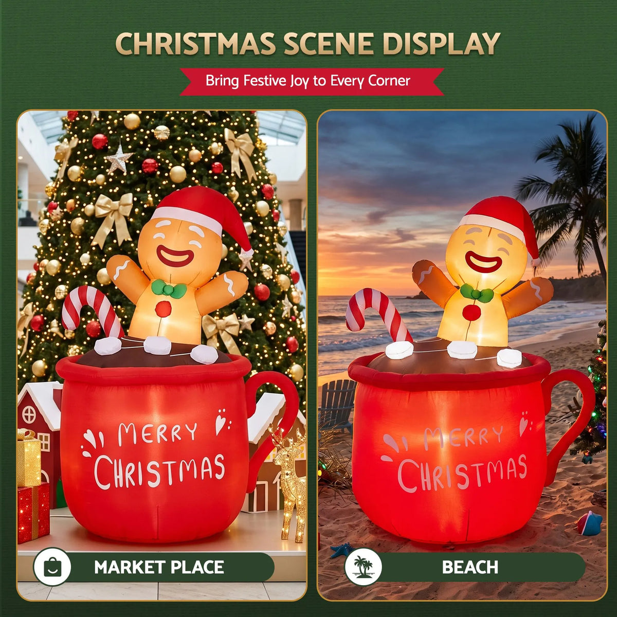Jingle Jollys Christmas Inflatable Cup 1.8M Height LED Outdoor Decorations Illuminated - Image 6