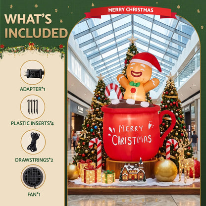 Jingle Jollys Christmas Inflatable Cup 1.8M Height LED Outdoor Decorations Illuminated - Image 7