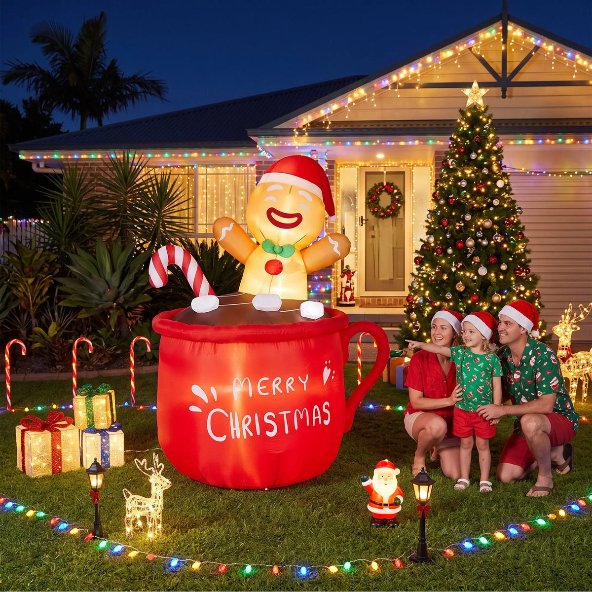 Jingle Jollys Christmas Inflatable Cup 1.8M Height LED Outdoor Decorations Illuminated - Image 9