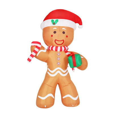 Jingle Jollys Christmas Inflatable Gingerbread Man 2.4M Illuminated Decorations - Image 3