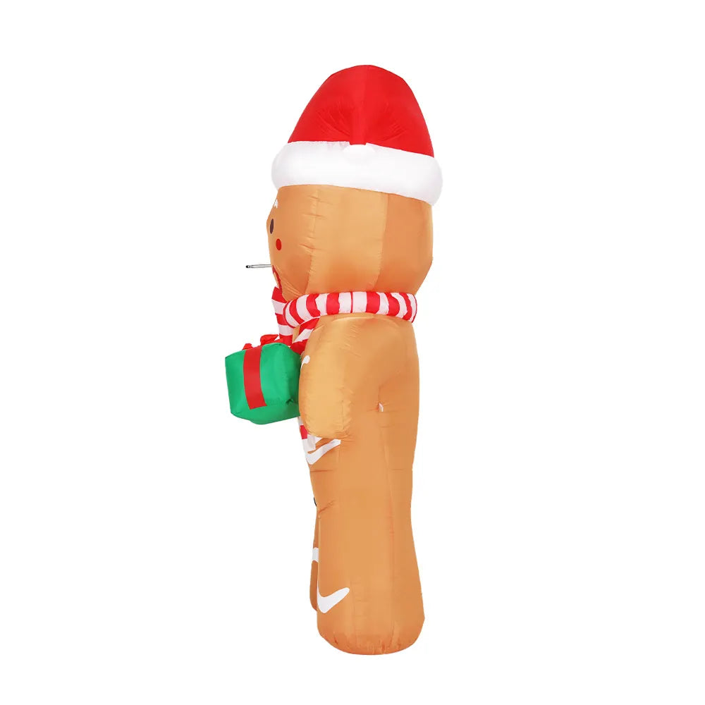 Jingle Jollys Christmas Inflatable Gingerbread Man 2.4M Illuminated Decorations - Image 4
