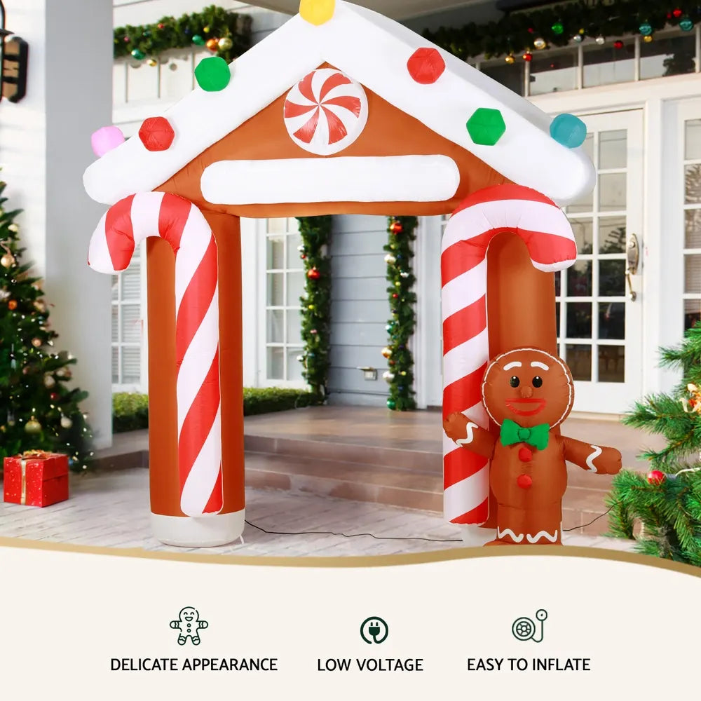 Jingle Jollys Christmas Inflatable Archwary Ginger 2.8M Illuminated Decorations - Image 4