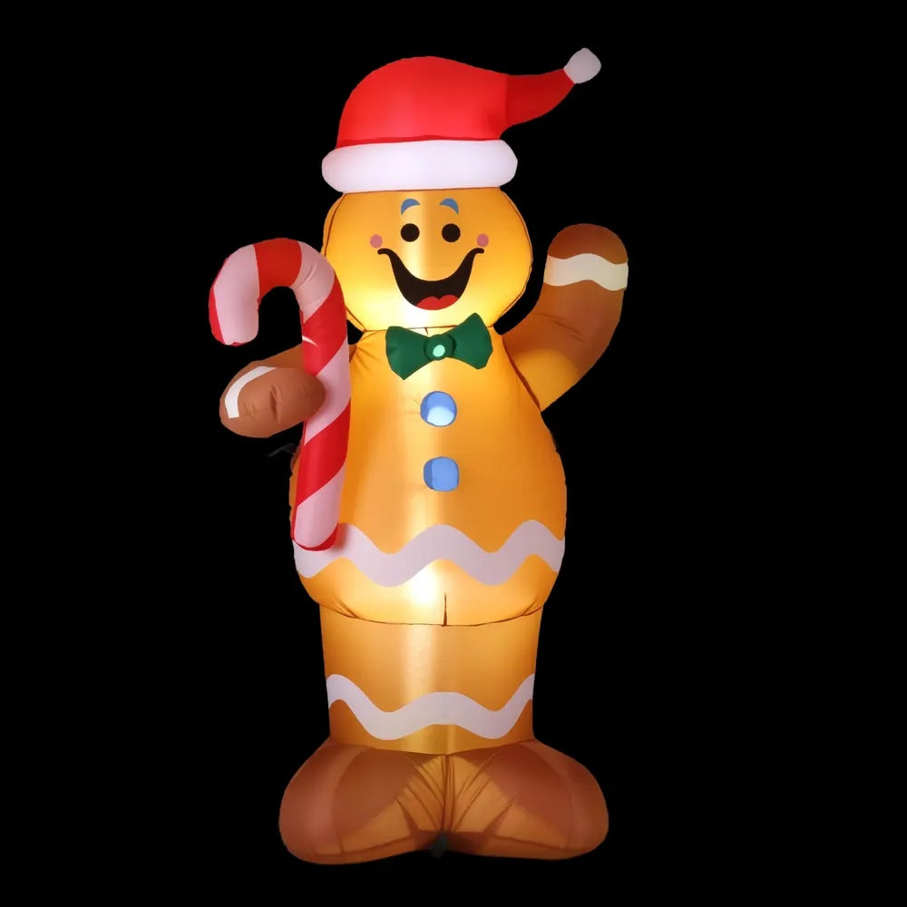 Jingle Jollys Christmas Inflatable Gingerbread Man 1.5M Height LED Decorations Illuminated - Image 4