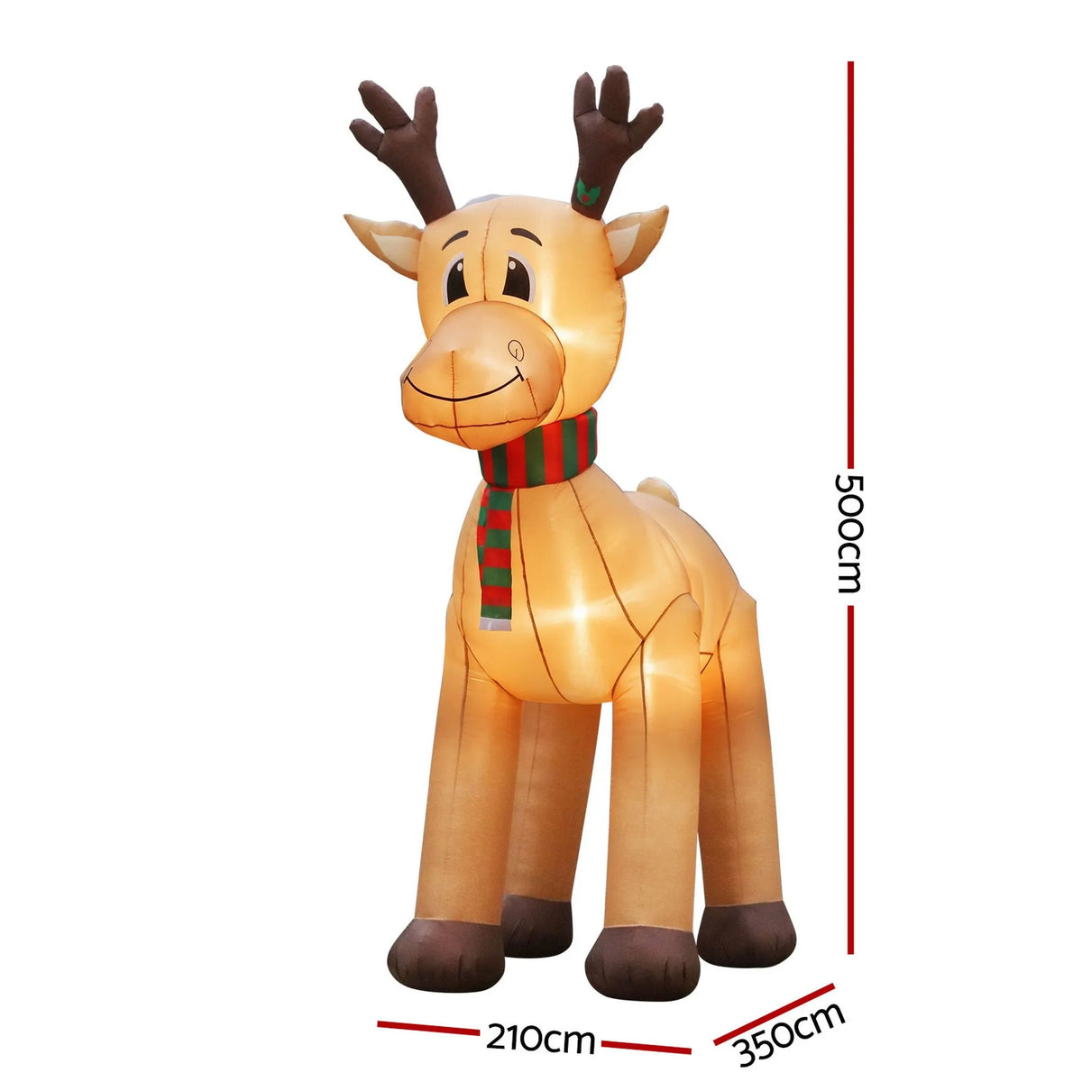 Jingle Jollys Christmas Inflatable Reindeer 5M Illuminated Decorations - Image 2