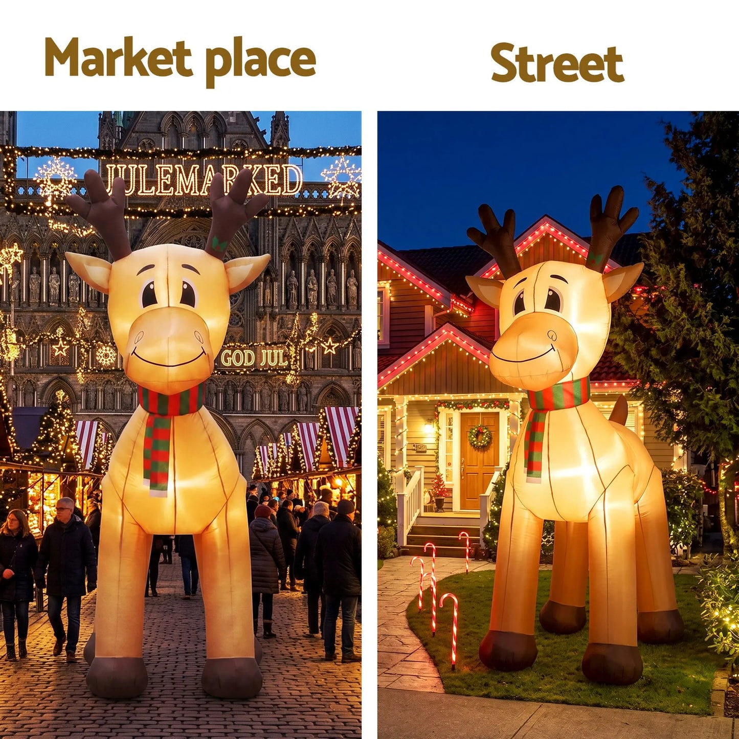 Jingle Jollys Christmas Inflatable Reindeer 5M Illuminated Decorations - Image 5