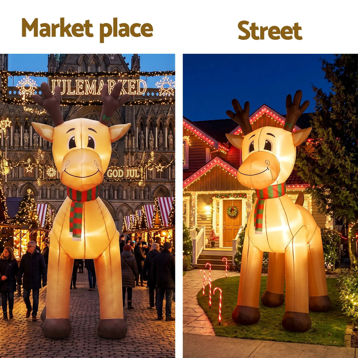 Jingle Jollys Christmas Inflatable Reindeer 5M Illuminated Decorations - Image 5
