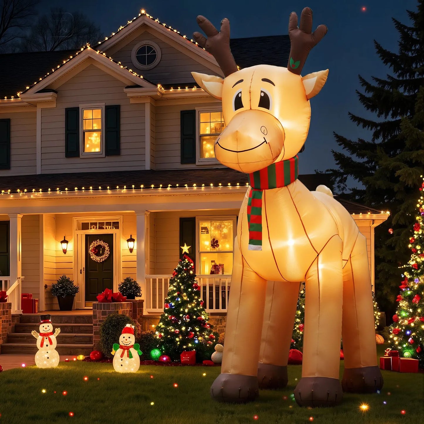 Jingle Jollys Christmas Inflatable Reindeer 5M Illuminated Decorations - Image 9