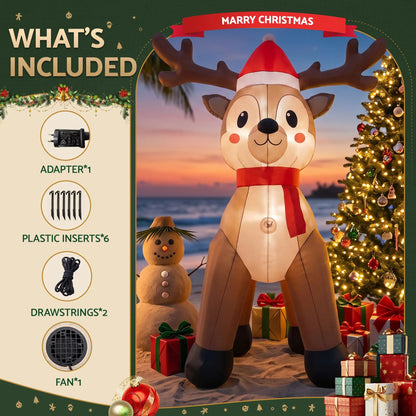 Jingle Jollys Christmas Inflatable Reindeer 2.5M Illuminated Decorations - Image 8