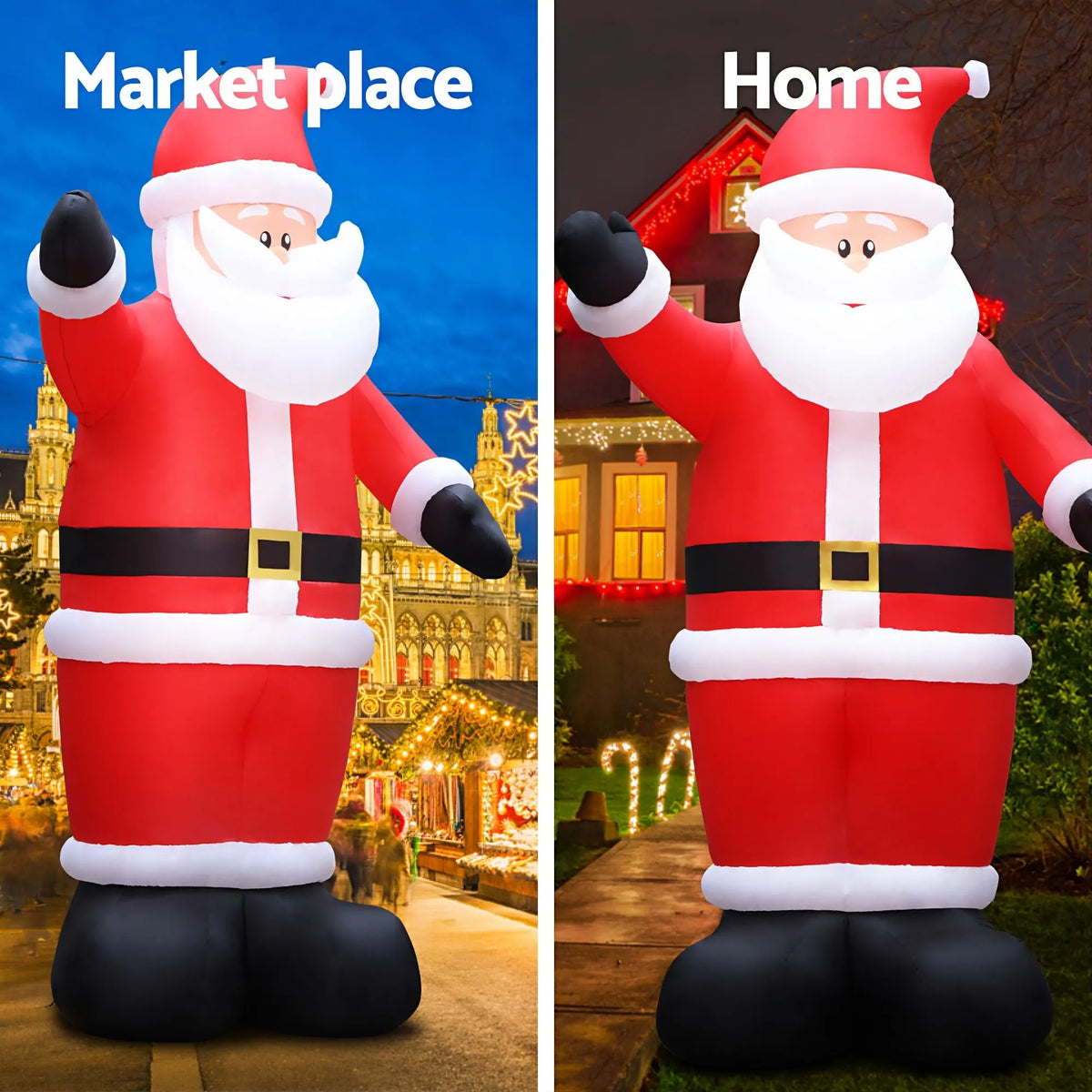 Jingle Jollys Christmas Inflatable Santa 5M Illuminated Decorations - Image 5