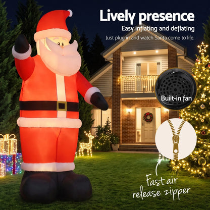 Jingle Jollys Christmas Inflatable Santa 5M Illuminated Decorations - Image 7