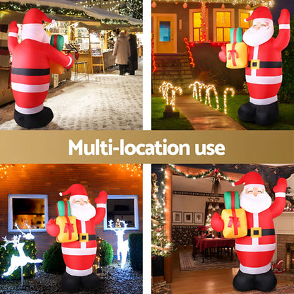 Jingle Jollys Christmas Inflatable Santa 2.4M Illuminated Decorations - Image 5