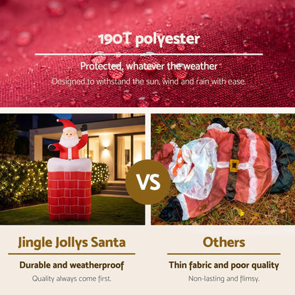 Jingle Jollys Christmas Inflatable Santa Pop Up 1.8M Illuminated Decorations - Image 6