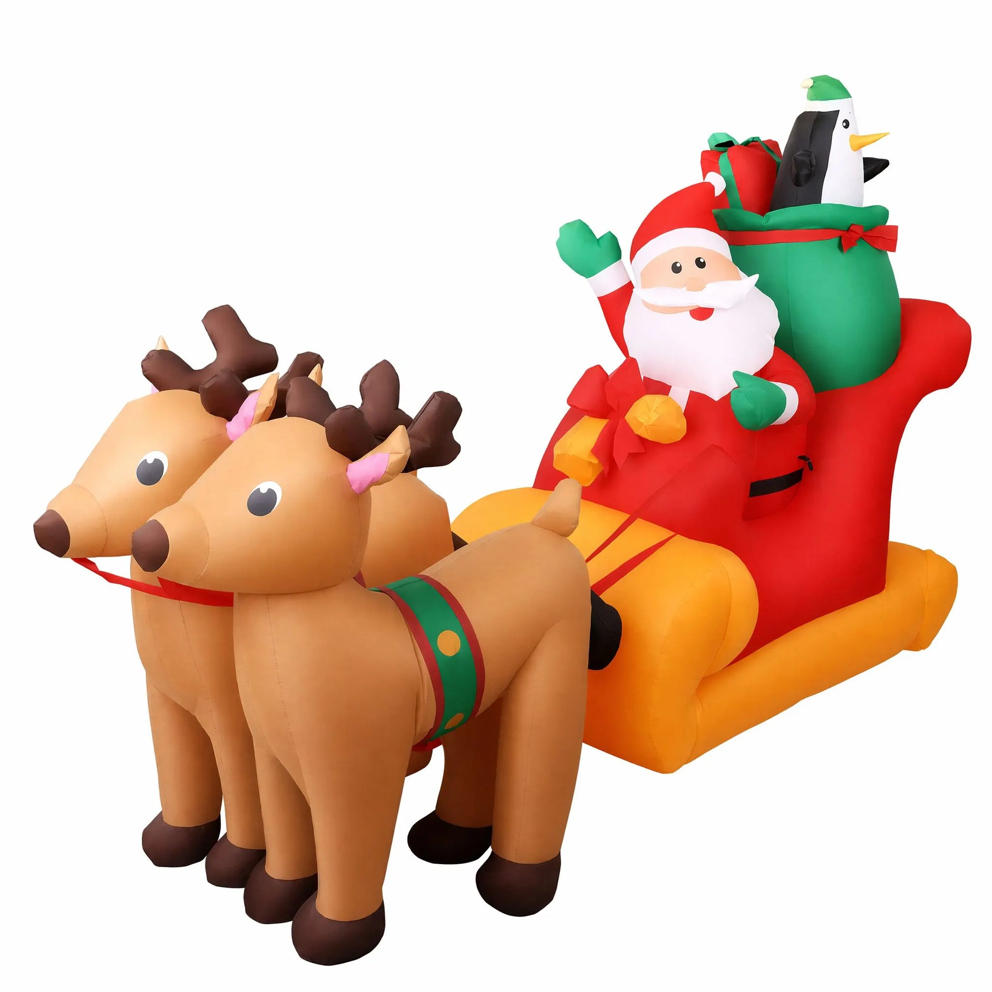 Jingle Jollys Christmas Inflatable Santa Sleigh 2.2M Illuminated Decorations - Image 4