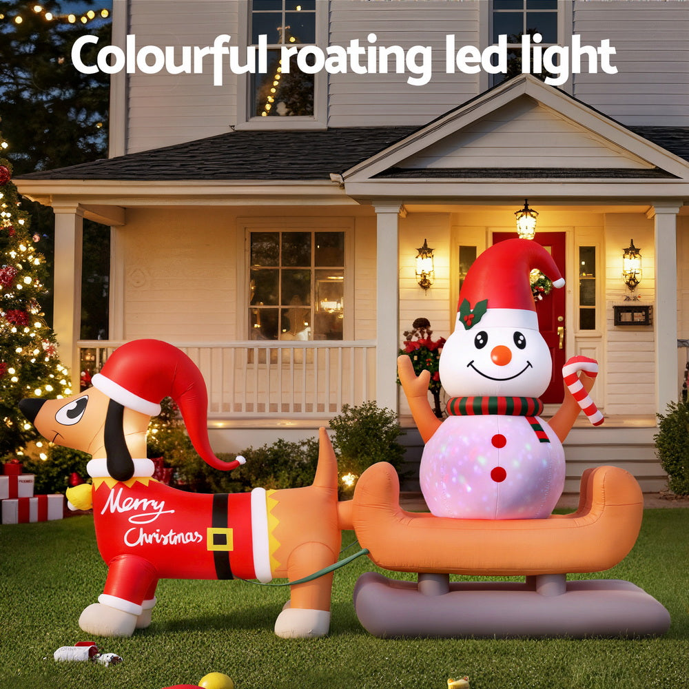 Jingle Jollys Christmas Inflatable Snowman Dog 4.2M Tall Outdoor Decorations Illuminated - Image 4