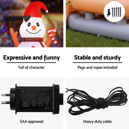 Jingle Jollys Christmas Inflatable Snowman Dog 4.2M Tall Outdoor Decorations Illuminated - Image 6
