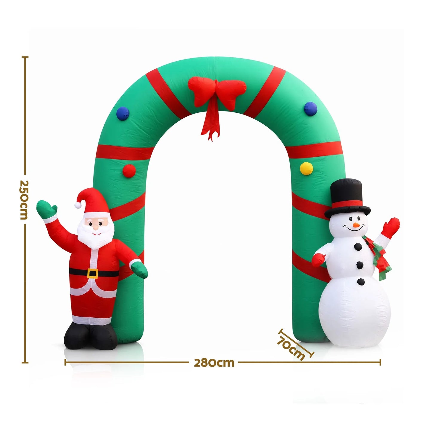 Jingle Jollys Christmas Inflatable Archwary 2.8M Illuminated Decorations - Image 2
