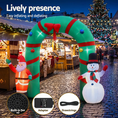 Jingle Jollys Christmas Inflatable Archwary 2.8M Illuminated Decorations - Image 7