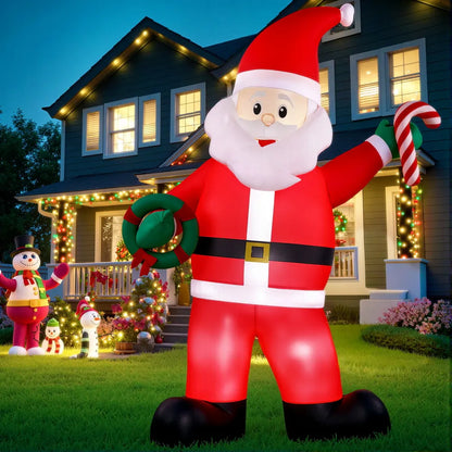 Jingle Jollys Christmas Inflatable Giant Santa 3.8M Height LED Illuminated Decorations - Image 7