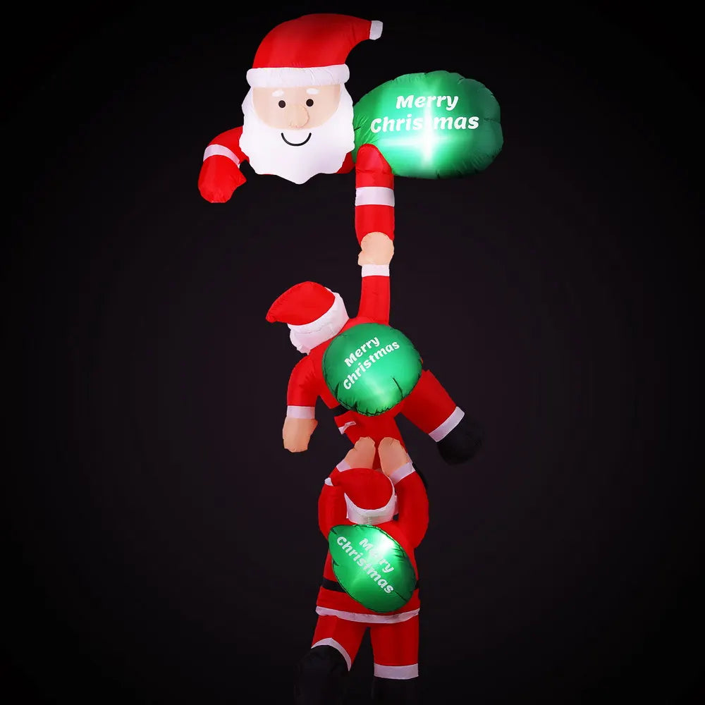 Jingle Jollys Christmas Inflatable Climbing Santa 2.5M Height LED Decorations Illuminated - Image 3