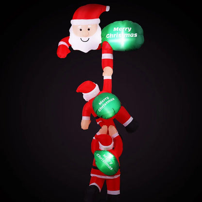 Jingle Jollys Christmas Inflatable Climbing Santa 2.5M Height LED Decorations Illuminated - Image 3