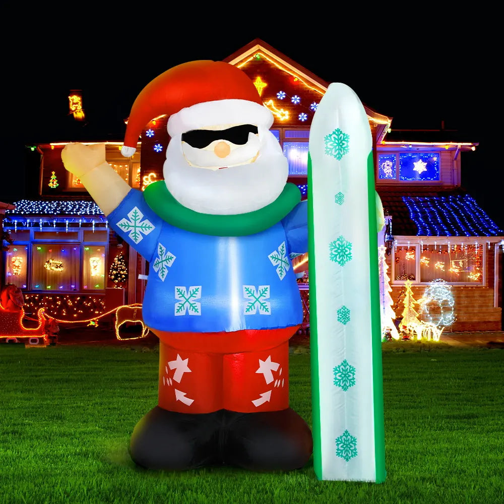 Jingle Jollys Christmas Inflatable Santa 1.6M Illuminated Decorations - Image 8