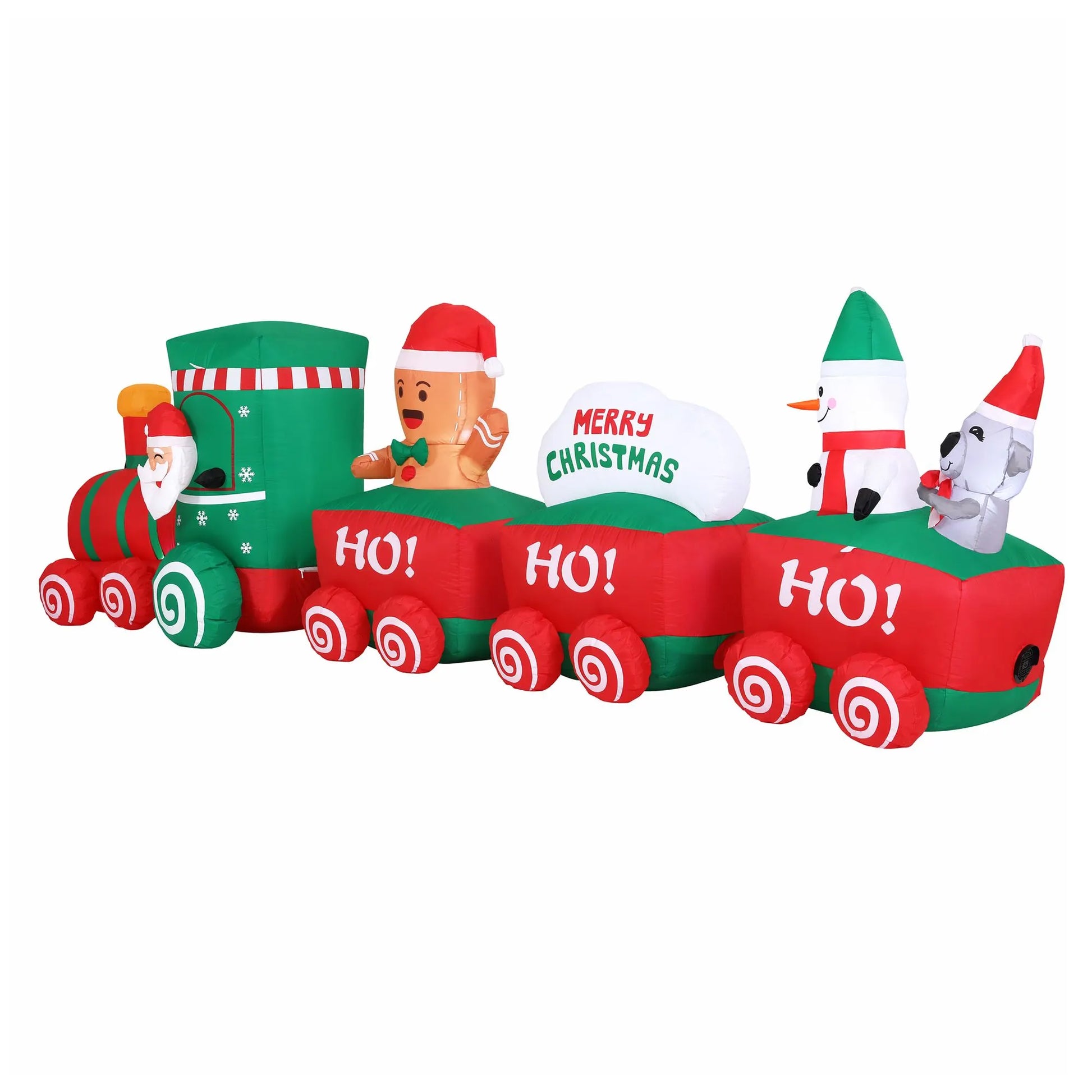 Jingle Jollys Christmas Inflatable Santa Train 3.6M Length LED Decorations Illuminated - Image 3