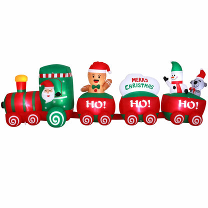 Jingle Jollys Christmas Inflatable Santa Train 3.6M Length LED Decorations Illuminated - Image 4
