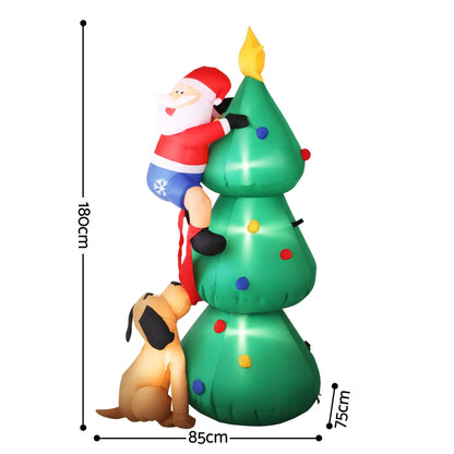 Jingle Jollys Christmas Inflatable Santa Tree 1.8M Illuminated Decorations - Image 2