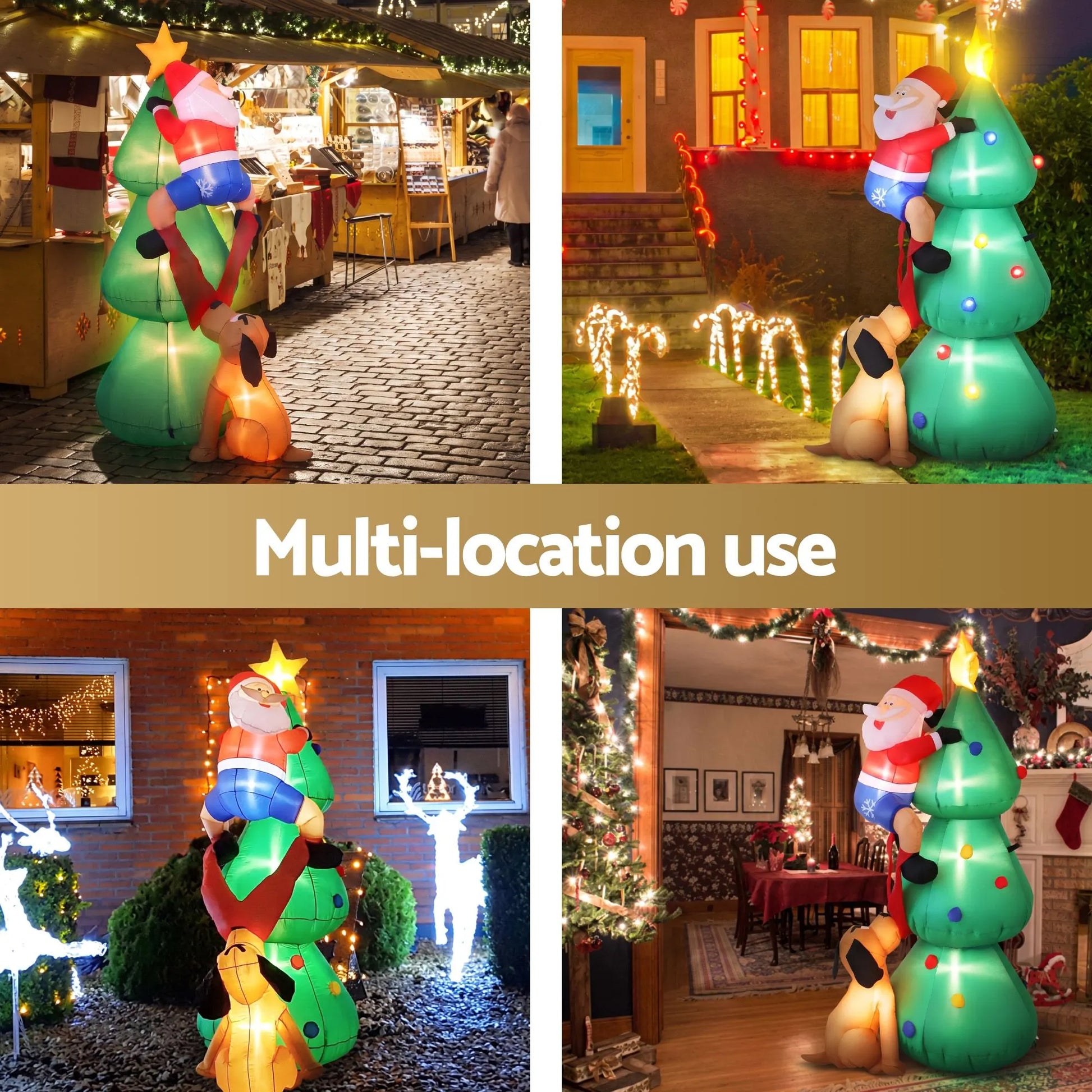 Jingle Jollys Christmas Inflatable Santa Tree 1.8M Illuminated Decorations - Image 6