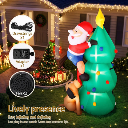 Jingle Jollys Christmas Inflatable Santa Tree 1.8M Illuminated Decorations - Image 9
