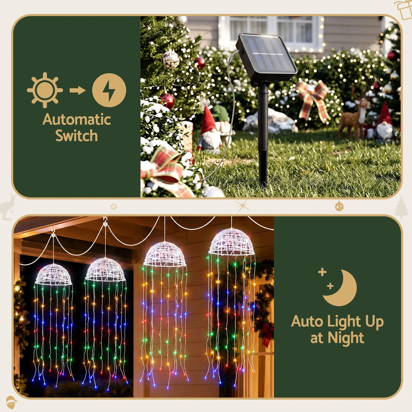 Jingle Jollys Christmas Lights Solar Jellyfish 4Pcs Garden Decorative Multi-Color - Image 3