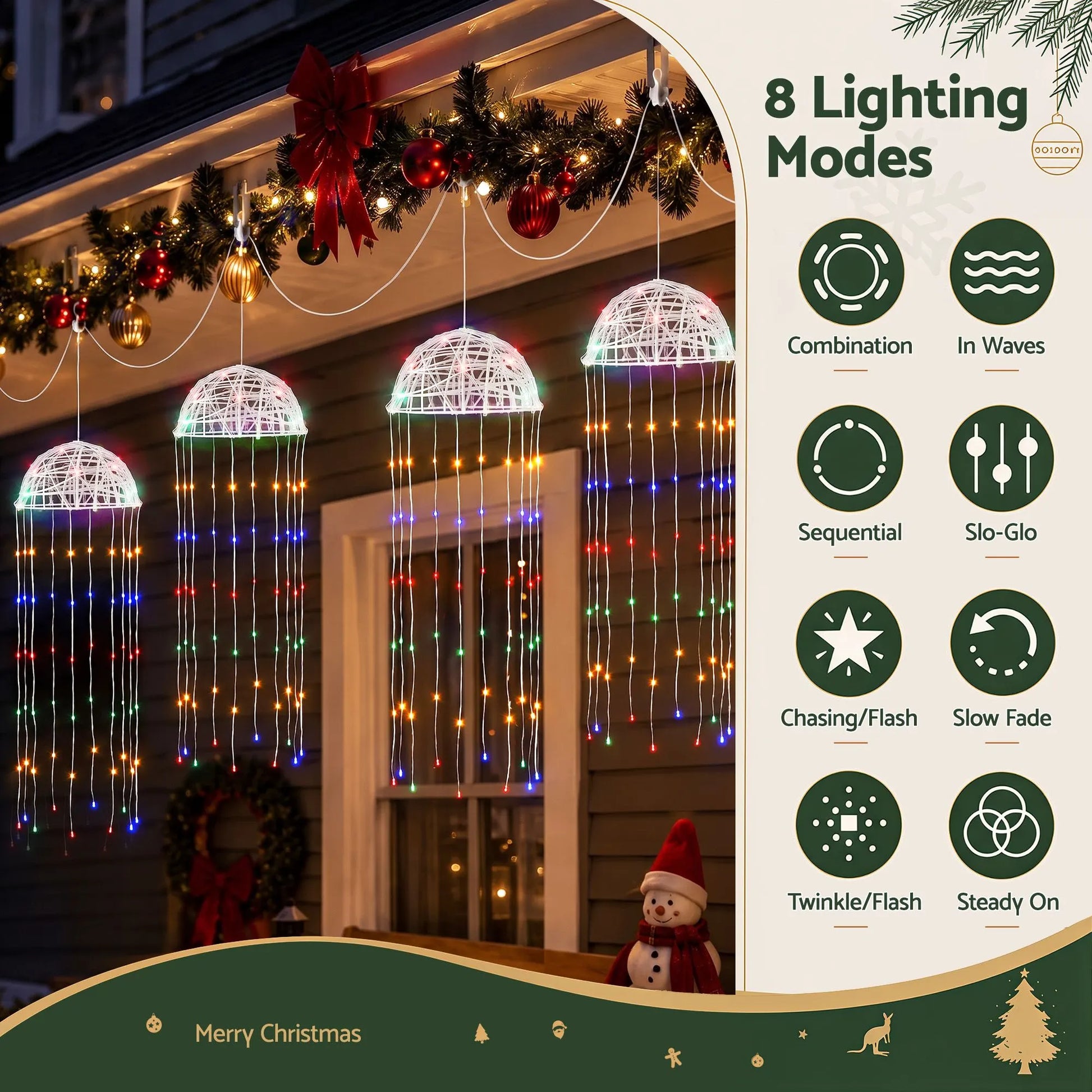Jingle Jollys Christmas Lights Solar Jellyfish 4Pcs Garden Decorative Multi-Color - Image 4