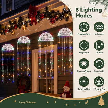 Jingle Jollys Christmas Lights Solar Jellyfish 4Pcs Garden Decorative Multi-Color - Image 4