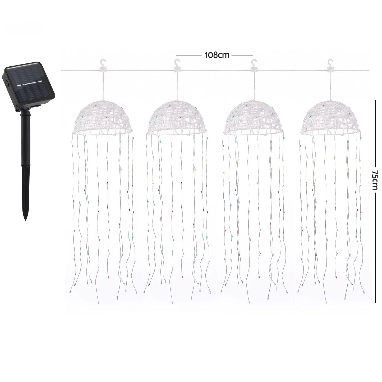 Jingle Jollys Christmas Lights Solar Jellyfish 4Pcs Garden Decorative Multi-Color - Image 7