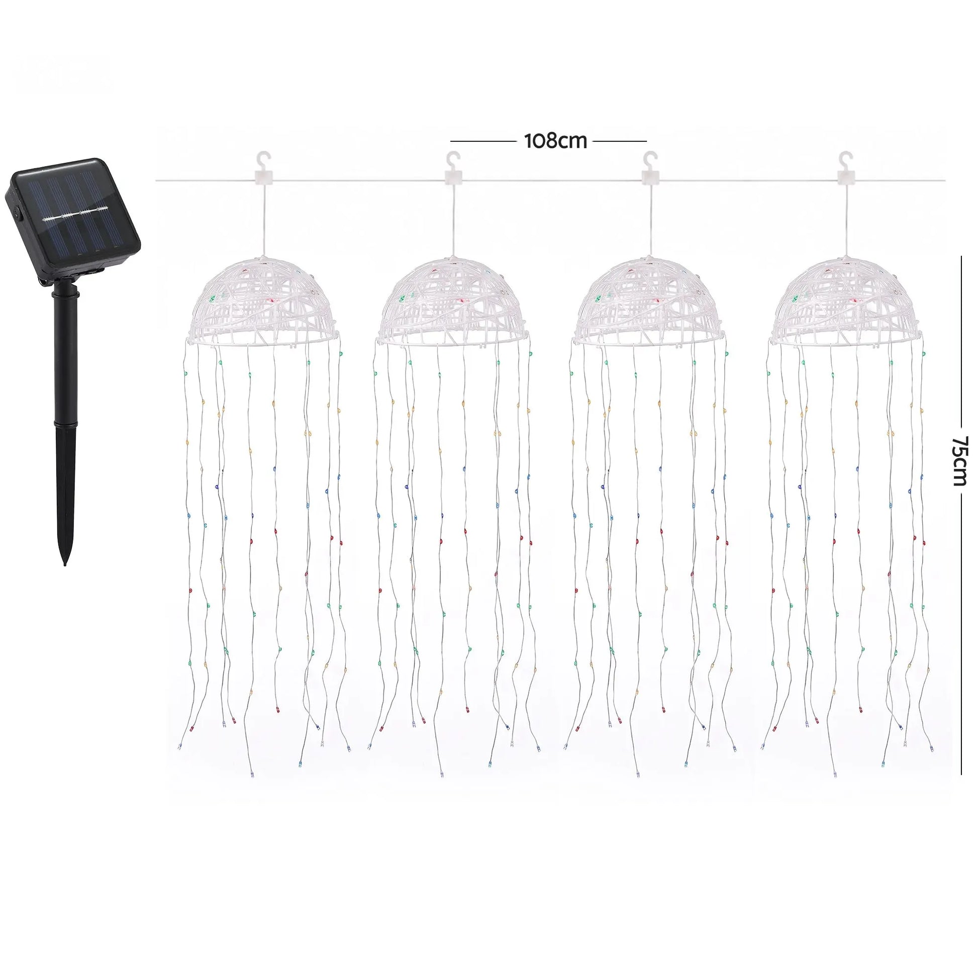 Jingle Jollys Christmas Lights Solar Jellyfish 4Pcs Garden Decorative Multi-Color - Image 7