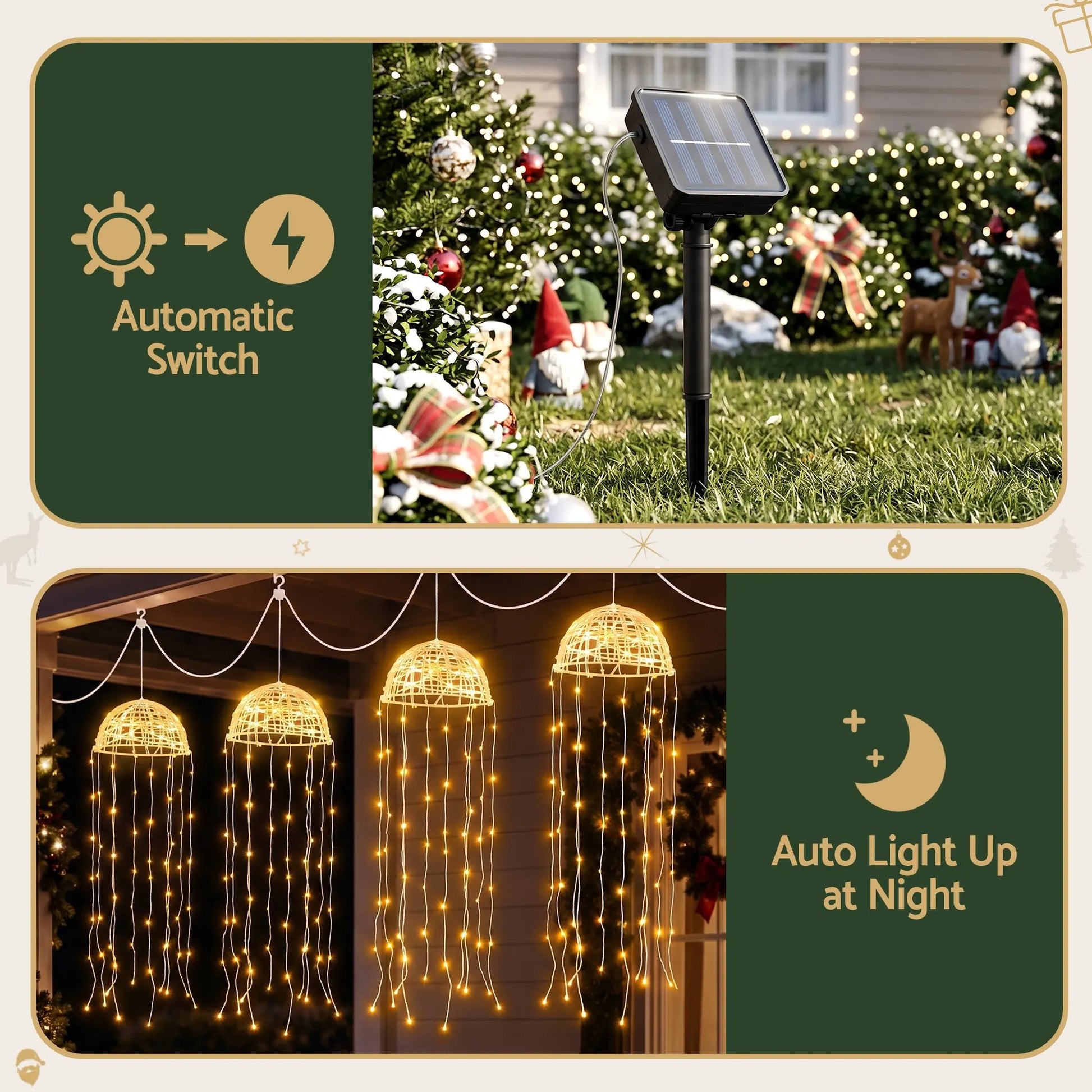 Jingle Jollys Christmas Lights Solar Jellyfish 4Pcs Garden Decorative Warm White - Image 3