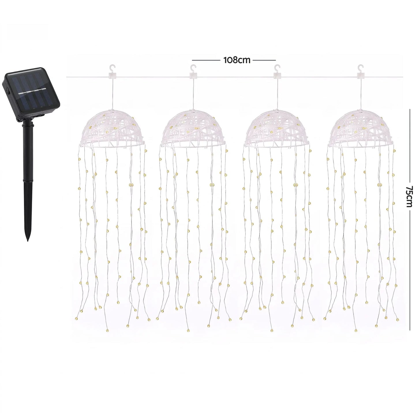 Jingle Jollys Christmas Lights Solar Jellyfish 4Pcs Garden Decorative Warm White - Image 7