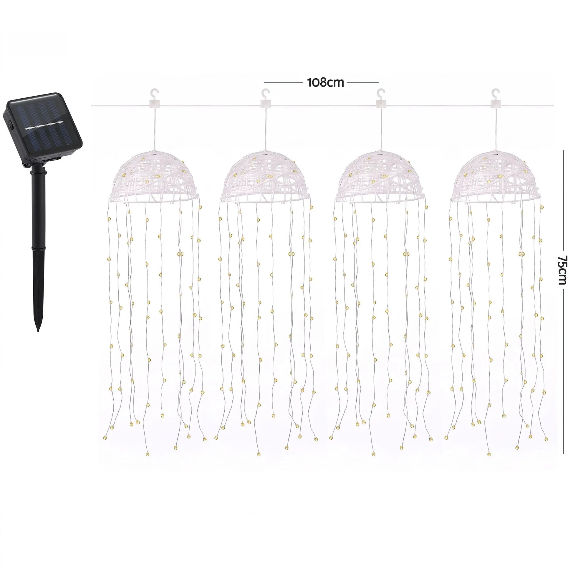 Jingle Jollys Christmas Lights Solar Jellyfish 4Pcs Garden Decorative Warm White - Image 7