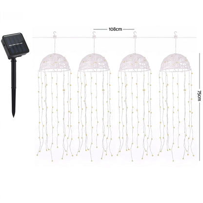 Jingle Jollys Christmas Lights Solar Jellyfish 4Pcs Garden Decorative Warm White - Image 7