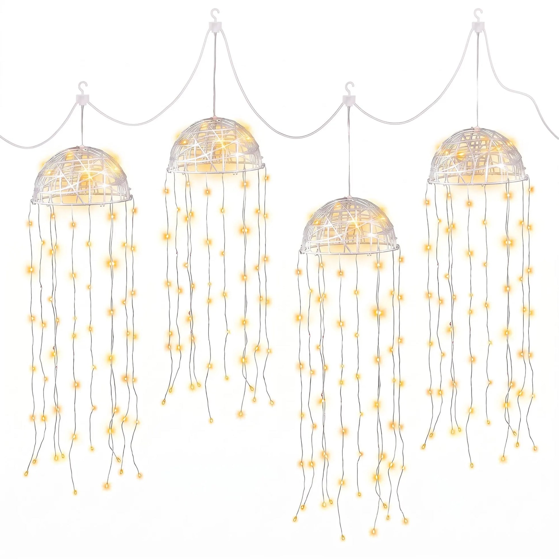 Jingle Jollys Christmas Lights Solar Jellyfish 4Pcs Garden Decorative Warm White - Image 8