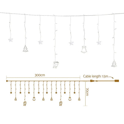 Jingle Jollys 3M Christmas Icicle Lights String Lights 138 LED Warm White - Image 2