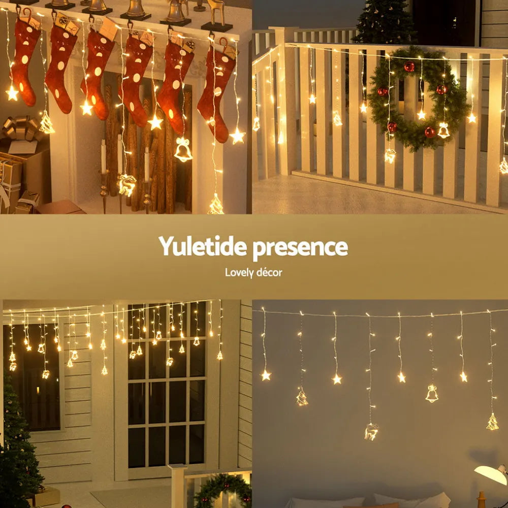 Jingle Jollys 3M Christmas Icicle Lights String Lights 138 LED Warm White - Image 5