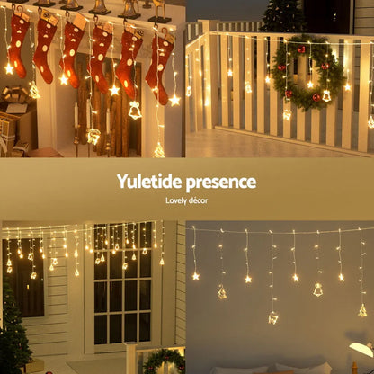 Jingle Jollys 3M Christmas Icicle Lights String Lights 138 LED Warm White - Image 5